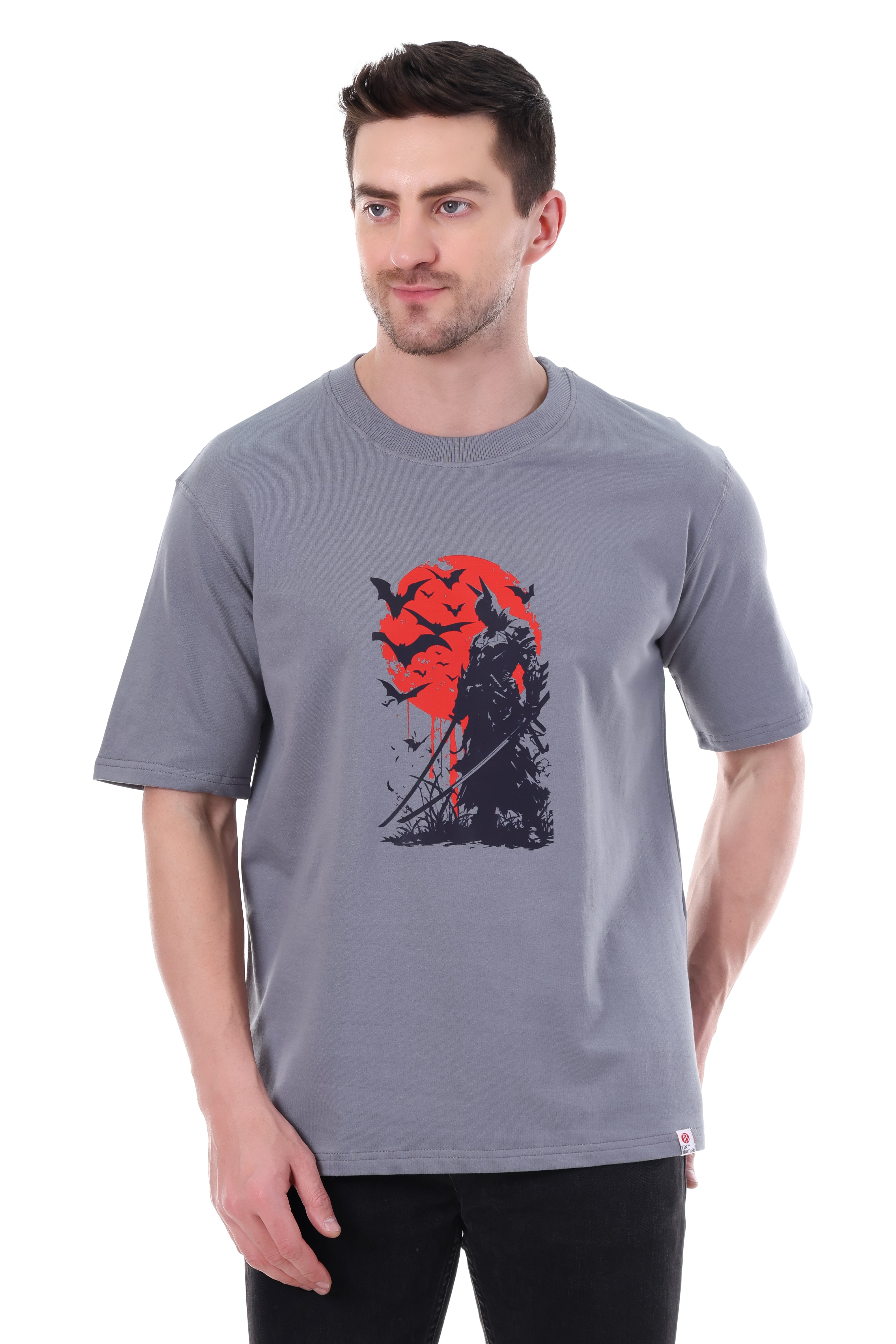 BATMAN Graphic Premium Grey Oversize Unisex Tshirt