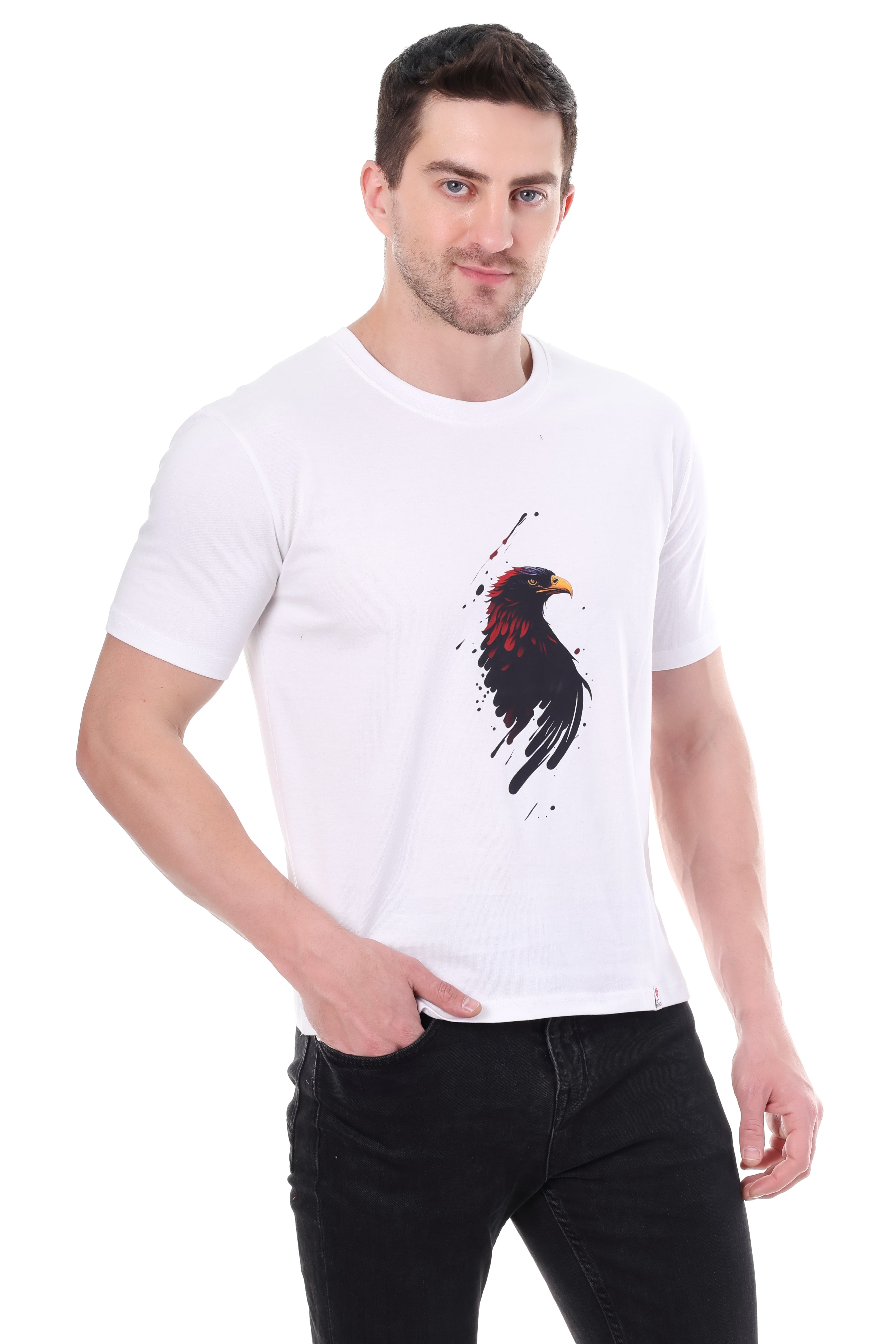 EAGLE Graphic Premium White Regular Fit Unisex Tshirt